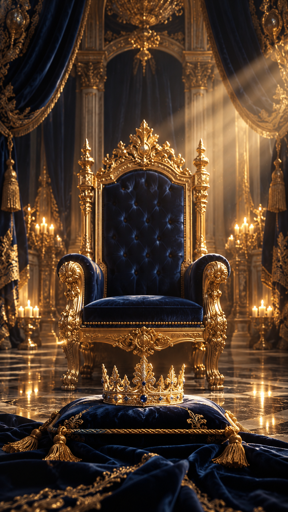 Royal Blue Throne and Crown